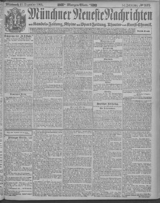 Münchner neueste Nachrichten Mittwoch 11. Dezember 1901