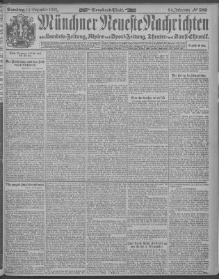 Münchner neueste Nachrichten Samstag 14. Dezember 1901