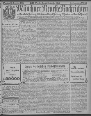 Münchner neueste Nachrichten Montag 16. Dezember 1901