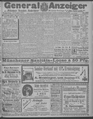 Münchner neueste Nachrichten Donnerstag 19. Dezember 1901