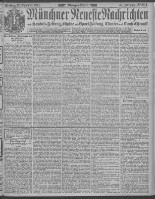 Münchner neueste Nachrichten Freitag 20. Dezember 1901