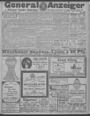 Münchner neueste Nachrichten Samstag 21. Dezember 1901