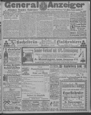 Münchner neueste Nachrichten Montag 23. Dezember 1901