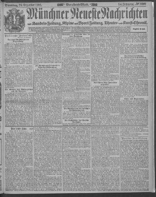 Münchner neueste Nachrichten Dienstag 24. Dezember 1901