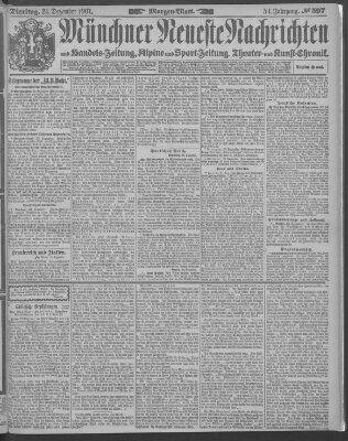 Münchner neueste Nachrichten Dienstag 24. Dezember 1901