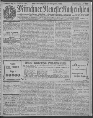 Münchner neueste Nachrichten Donnerstag 26. Dezember 1901