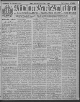 Münchner neueste Nachrichten Samstag 28. Dezember 1901