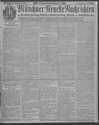 Münchner neueste Nachrichten Montag 30. Dezember 1901