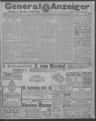 Münchner neueste Nachrichten Montag 30. Dezember 1901