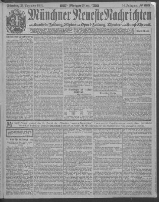 Münchner neueste Nachrichten Dienstag 31. Dezember 1901