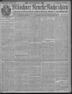 Münchner neueste Nachrichten Mittwoch 10. Juli 1901