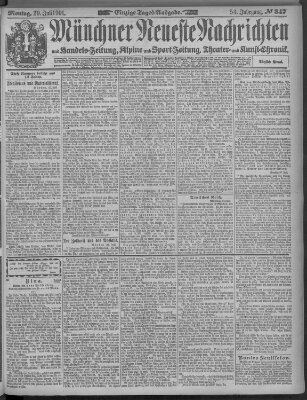 Münchner neueste Nachrichten Montag 29. Juli 1901