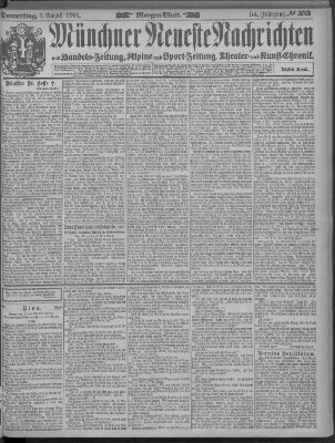 Münchner neueste Nachrichten Donnerstag 1. August 1901