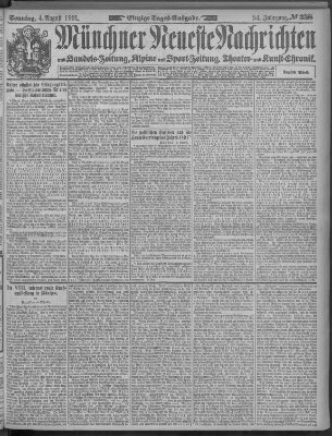 Münchner neueste Nachrichten Sonntag 4. August 1901