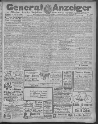 Münchner neueste Nachrichten Montag 18. April 1898