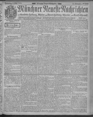 Münchner neueste Nachrichten Sonntag 8. Mai 1898