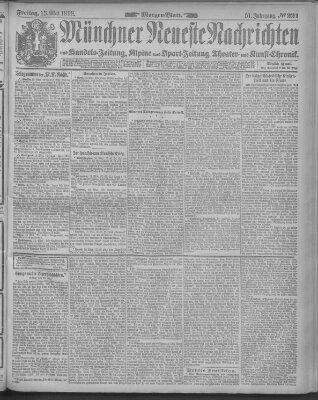 Münchner neueste Nachrichten Freitag 13. Mai 1898