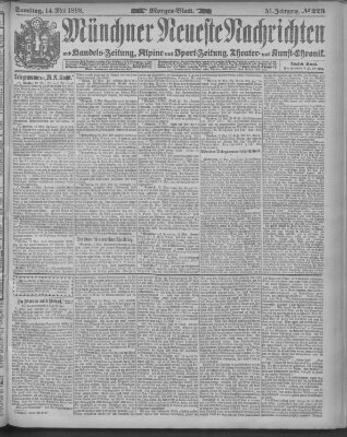 Münchner neueste Nachrichten Samstag 14. Mai 1898