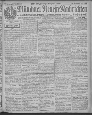 Münchner neueste Nachrichten Sonntag 15. Mai 1898