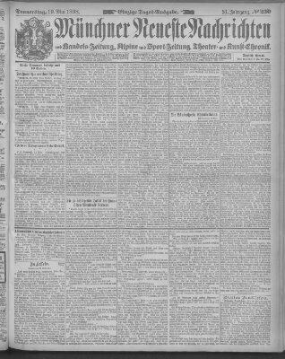 Münchner neueste Nachrichten Donnerstag 19. Mai 1898