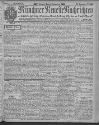 Münchner neueste Nachrichten Sonntag 22. Mai 1898