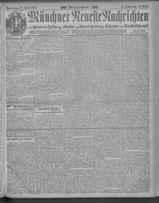 Münchner neueste Nachrichten Samstag 28. Mai 1898