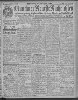 Münchner neueste Nachrichten Sonntag 29. Mai 1898