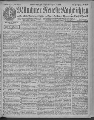 Münchner neueste Nachrichten Sonntag 5. Juni 1898