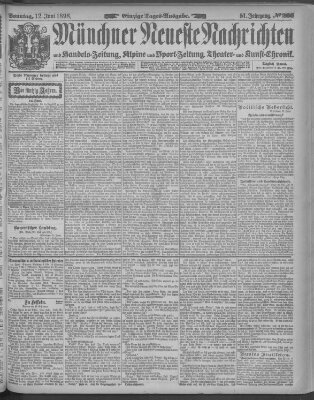 Münchner neueste Nachrichten Sonntag 12. Juni 1898