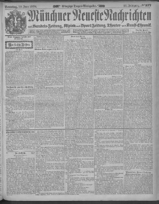 Münchner neueste Nachrichten Sonntag 19. Juni 1898