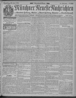 Münchner neueste Nachrichten Samstag 25. Juni 1898