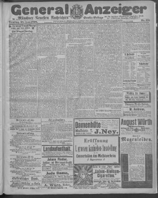 Münchner neueste Nachrichten Dienstag 28. Juni 1898