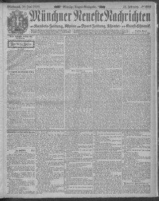 Münchner neueste Nachrichten Mittwoch 29. Juni 1898