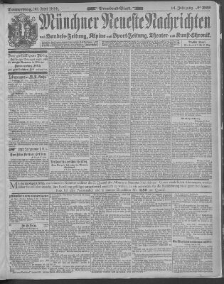 Münchner neueste Nachrichten Donnerstag 30. Juni 1898