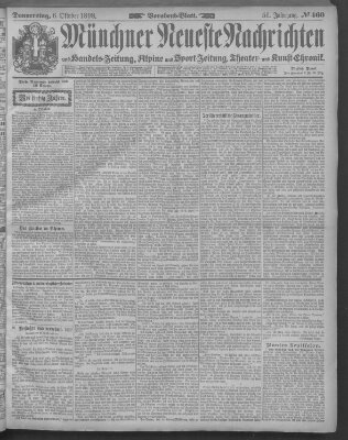 Münchner neueste Nachrichten Donnerstag 6. Oktober 1898