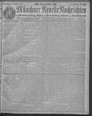 Münchner neueste Nachrichten Samstag 8. Oktober 1898