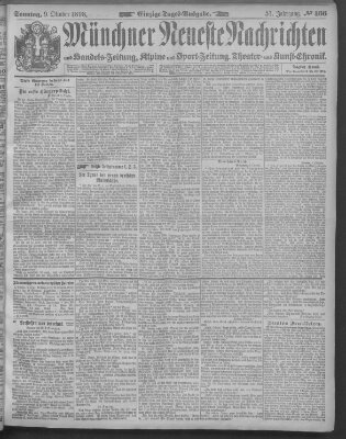 Münchner neueste Nachrichten Sonntag 9. Oktober 1898