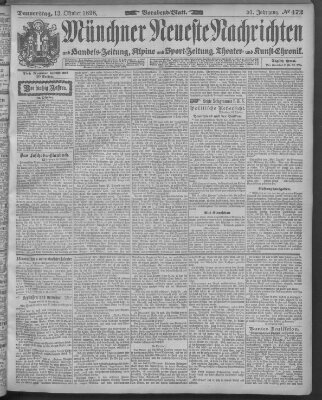 Münchner neueste Nachrichten Donnerstag 13. Oktober 1898