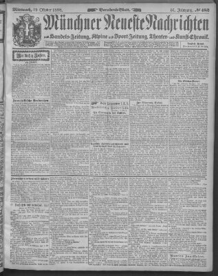 Münchner neueste Nachrichten Mittwoch 19. Oktober 1898