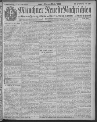 Münchner neueste Nachrichten Donnerstag 20. Oktober 1898