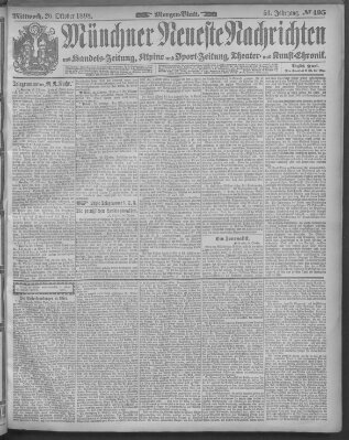 Münchner neueste Nachrichten Mittwoch 26. Oktober 1898