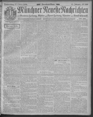 Münchner neueste Nachrichten Donnerstag 27. Oktober 1898