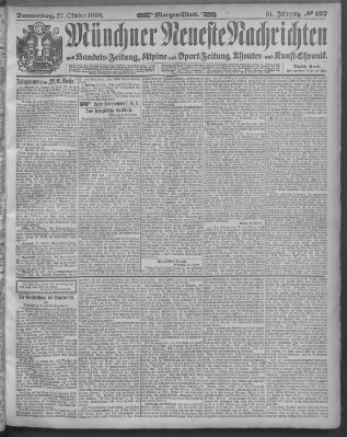 Münchner neueste Nachrichten Donnerstag 27. Oktober 1898