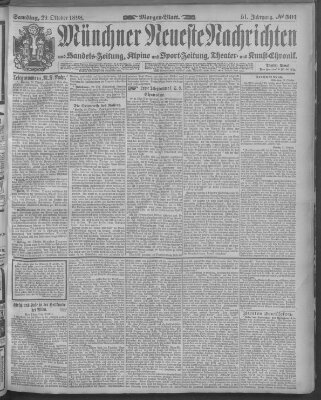 Münchner neueste Nachrichten Samstag 29. Oktober 1898