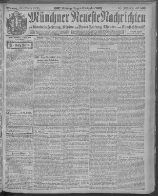 Münchner neueste Nachrichten Montag 31. Oktober 1898