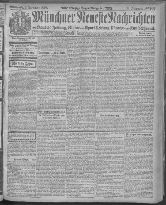 Münchner neueste Nachrichten Mittwoch 2. November 1898