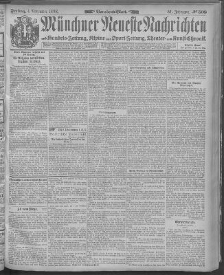 Münchner neueste Nachrichten Freitag 4. November 1898