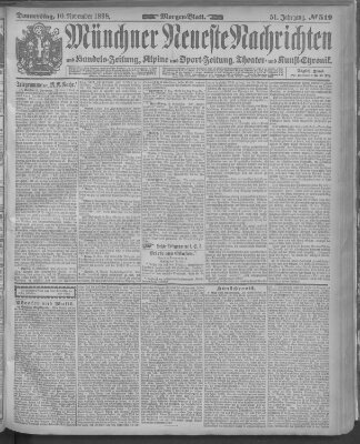 Münchner neueste Nachrichten Donnerstag 10. November 1898