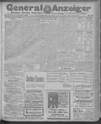 Münchner neueste Nachrichten Donnerstag 10. November 1898