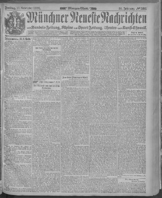 Münchner neueste Nachrichten Freitag 11. November 1898